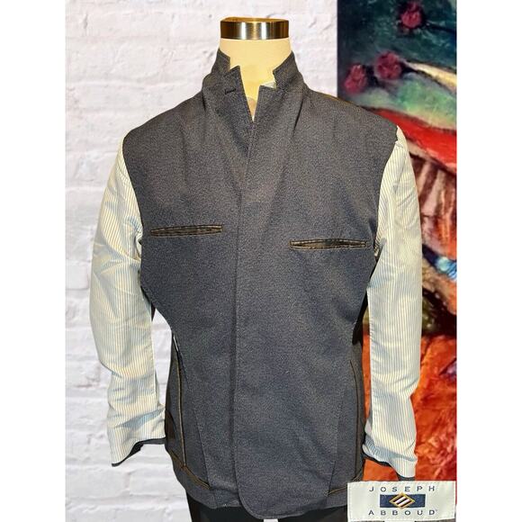 Joseph Abboud 46R XXL Unstructured Blue Casual Denim Look Sport Jacket Stretch - Picture 8 of 15